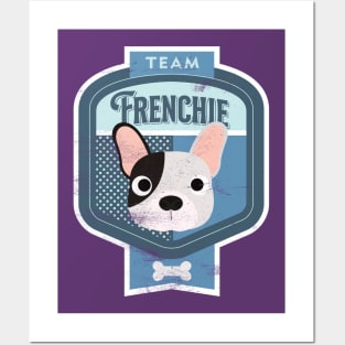 Team Frenchie - Distressed French Bulldog Beer Label Design Posters and Art